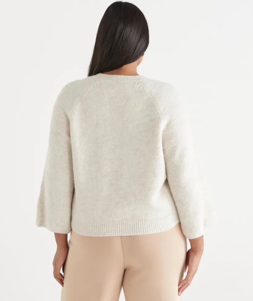 Sussan Tops|Knitwear>3/4 Sleeve Knit Top