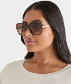 Sussan Sunglasses>Alessandria Dark Tort Oversized Sunglasses