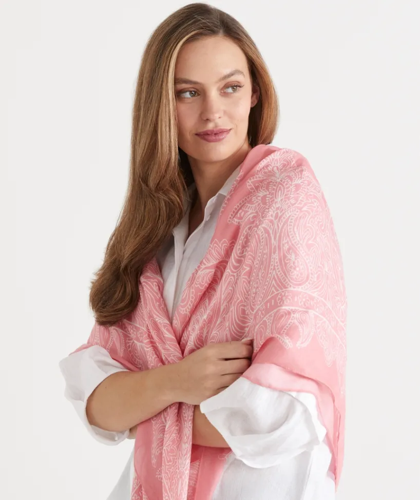 Sussan Scarves>Bandana Print Scarf - Pink