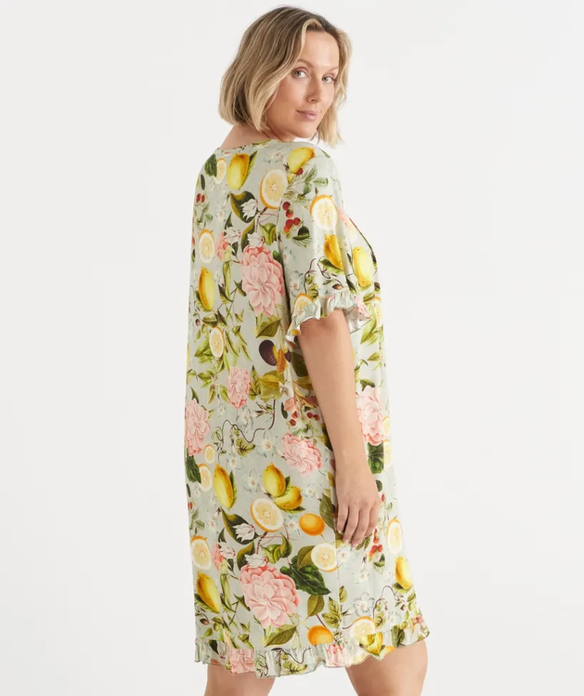 Sussan Nighties>Blooming Floral Orchard Short Sleeve Nightie
