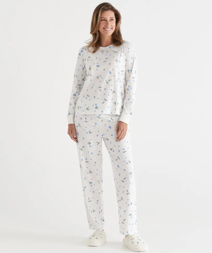 Sussan Pyjama Sets>BLUEBERRY AUS COTTON PJ SET