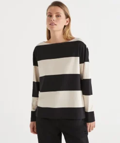 Sussan Tops>Bold Stripe Long Sleeve Top -