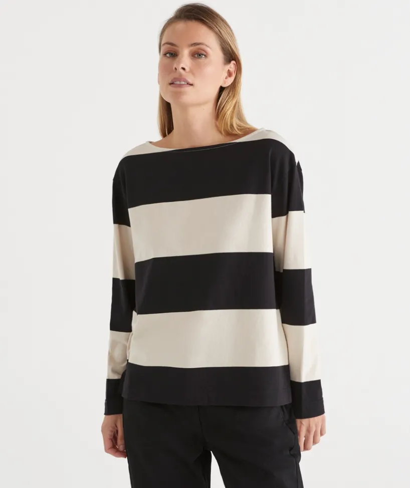 Sussan Tops>Bold Stripe Long Sleeve Top -