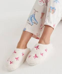 Sussan Slippers>Bow Fluffy Slipper - Pink