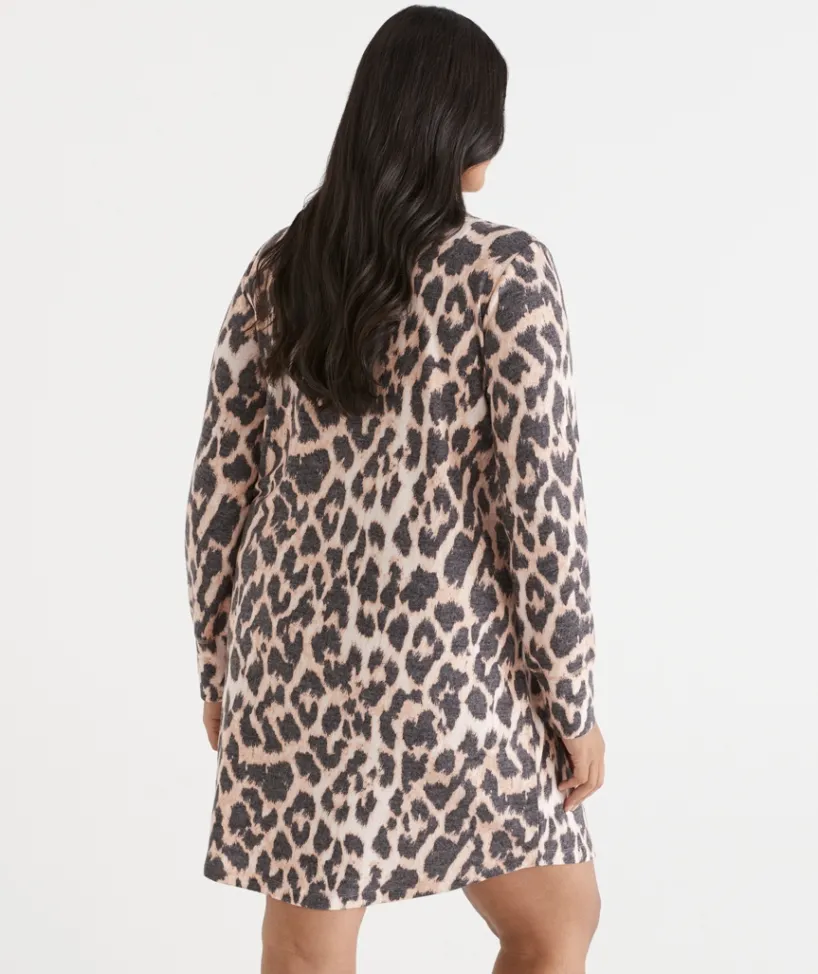 Sussan Nighties>Brushed Animal Print Long Sleeve Nightie