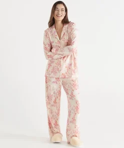 Sussan Pyjama Sets>Brushed Blossom Floral Print Pyjama Set