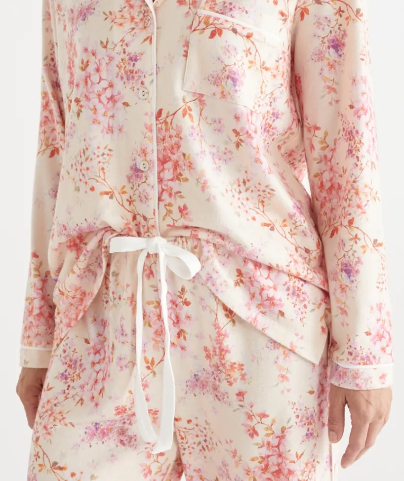 Sussan Pyjama Sets>Brushed Blossom Floral Print Pyjama Set