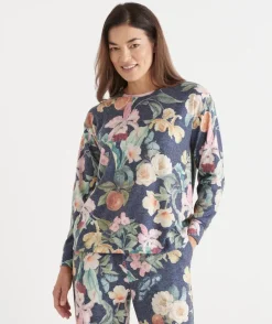 Women Sussan Women's Pyjama Tops>Brushed Fruity Floral Pyjama Top