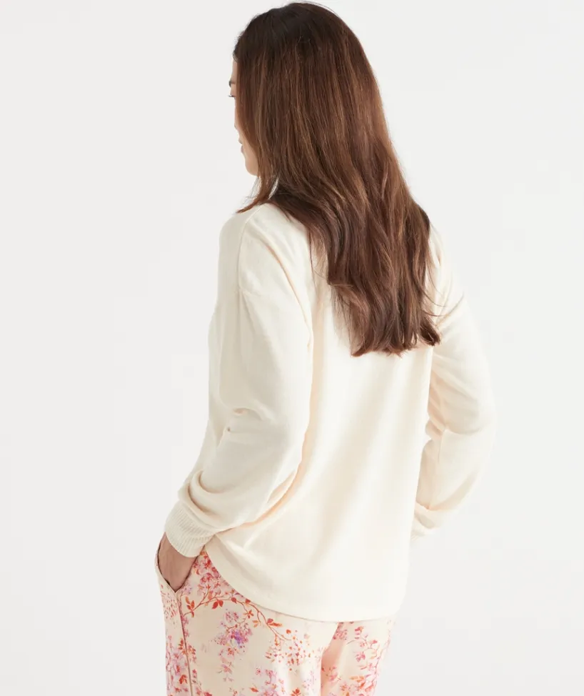 Women Sussan Women's Pyjama Tops>Brushed Long Sleeve Pyjama Top -