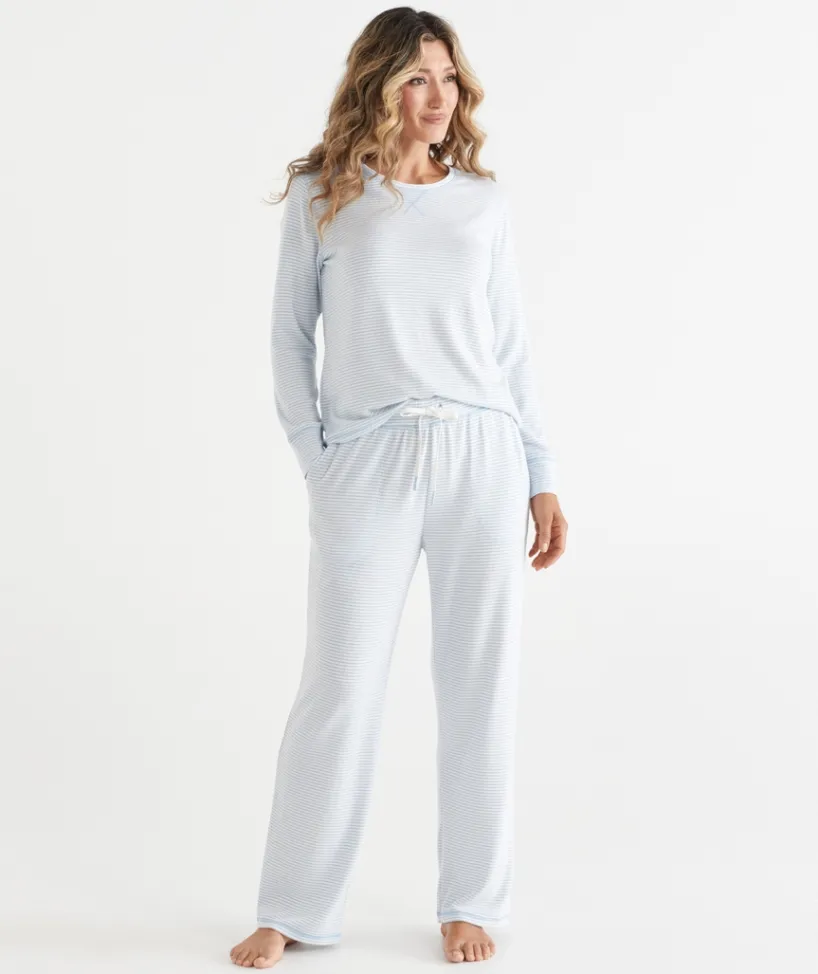 Women Sussan Women's Pyjama Tops|Everyday Icons>Brushed Long Sleeve Stripe Pyjama Top