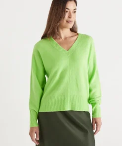 Sussan Tops|Knitwear>Brushed Rib V Neck Jumper