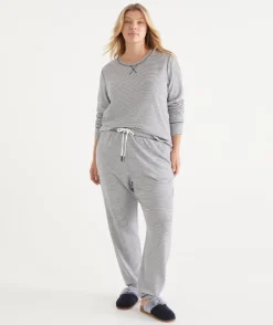 Sussan Pyjama Bottoms|Everyday Icons>Brushed Stripe Tapered Pyjama Pant -