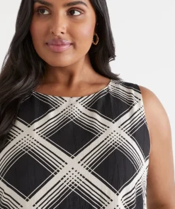 Sussan Dresses>Check Print Column Dress
