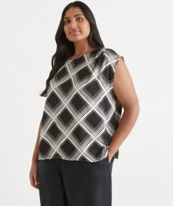 Sussan Tops|Matching Sets>Check Print Sleeveless Top