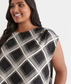 Sussan Tops|Matching Sets>Check Print Sleeveless Top