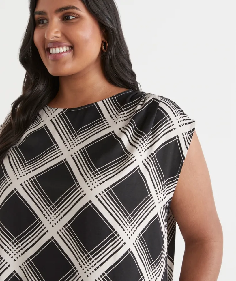 Sussan Tops|Matching Sets>Check Print Sleeveless Top