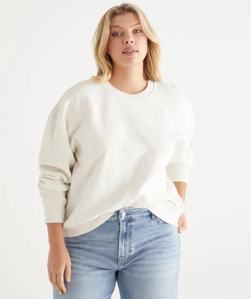 Sussan Tops|Loungewear>Ciao Embroidered Jumper - Cream