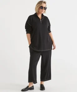 Sussan Pants>Contrast Stitch Culotte Pant