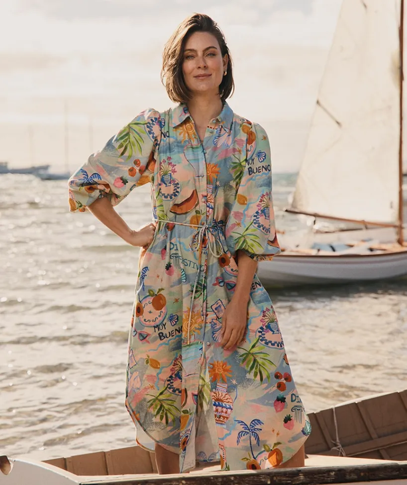 Sussan Dresses|Matching Sets>Costa Del Sol Midi Shirt Dress