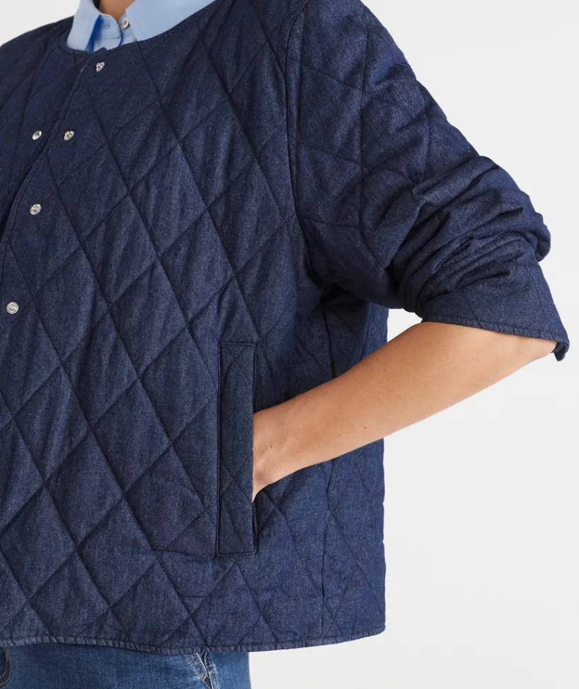 Sussan Denim|Denim Jackets & Shackets>Denim Puffer Jacket -