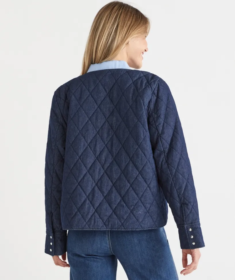 Sussan Denim|Denim Jackets & Shackets>Denim Puffer Jacket -