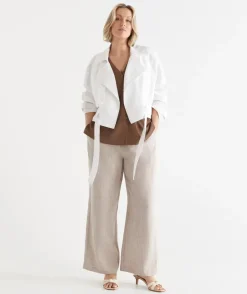 Sussan Jackets & Coats|Jackets>Draped Cropped Trench Jacket