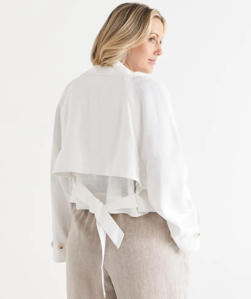 Sussan Jackets & Coats|Jackets>Draped Cropped Trench Jacket