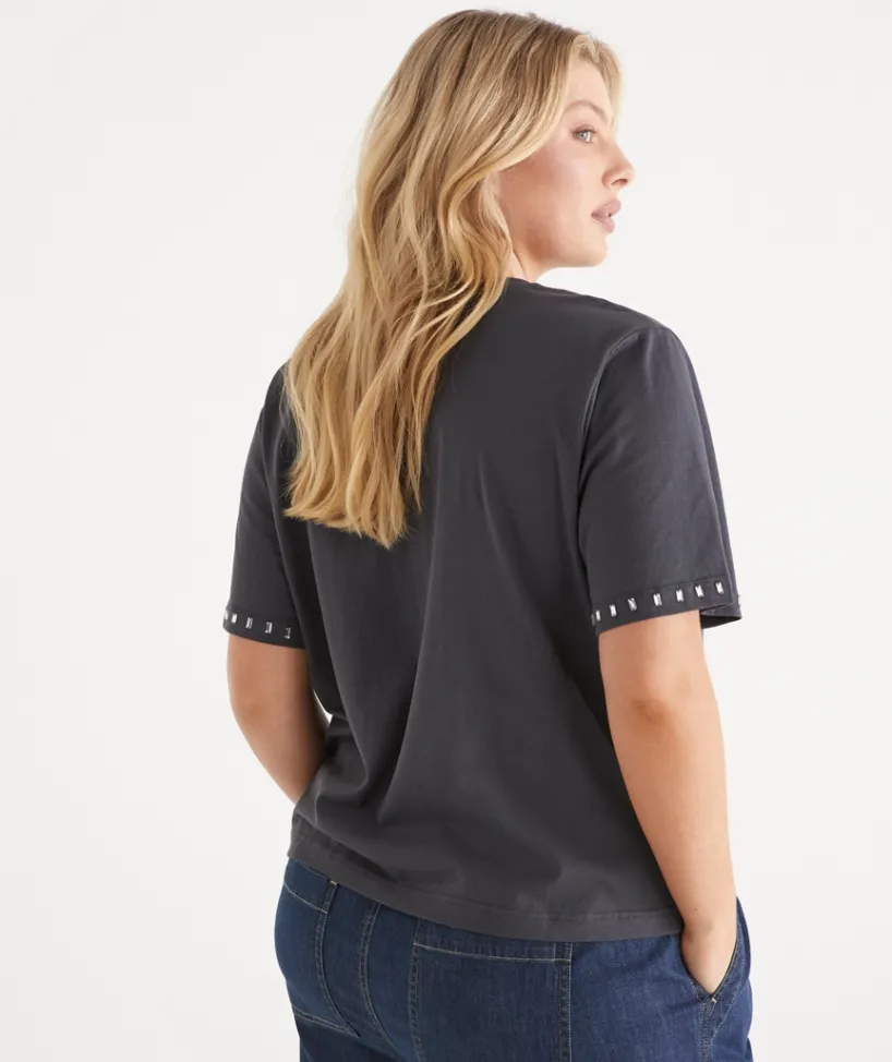 Sussan Tops>Embellished Short Sleeve Tee -