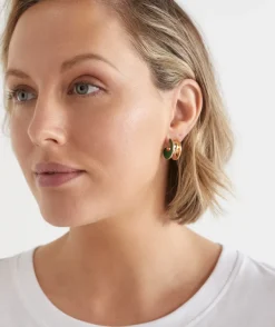 Sussan Jewellery>Enamel Stud Earring - Green