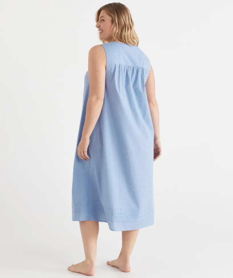 Sussan Nighties>Flock Spot Sleeveless Nightie