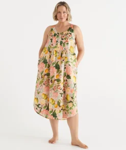 Sussan Nighties>Floral Botanical Orchard Sleeveless Nightie