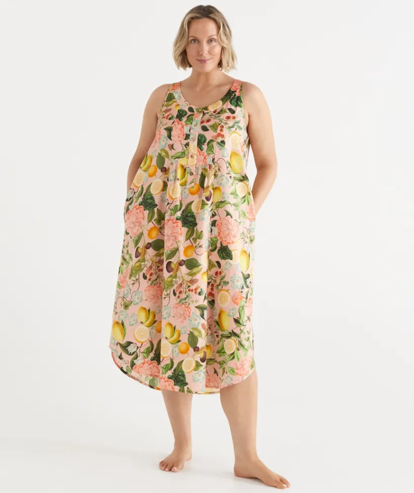 Sussan Nighties>Floral Botanical Orchard Sleeveless Nightie