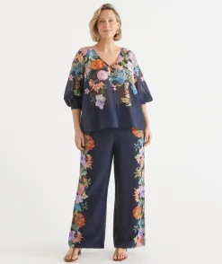 Sussan Matching Sets>Floral Botanical Wide Leg Pant