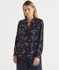 Sussan Tops|Shirts & Blouses>Floral Print Long Sleeve Shirt -