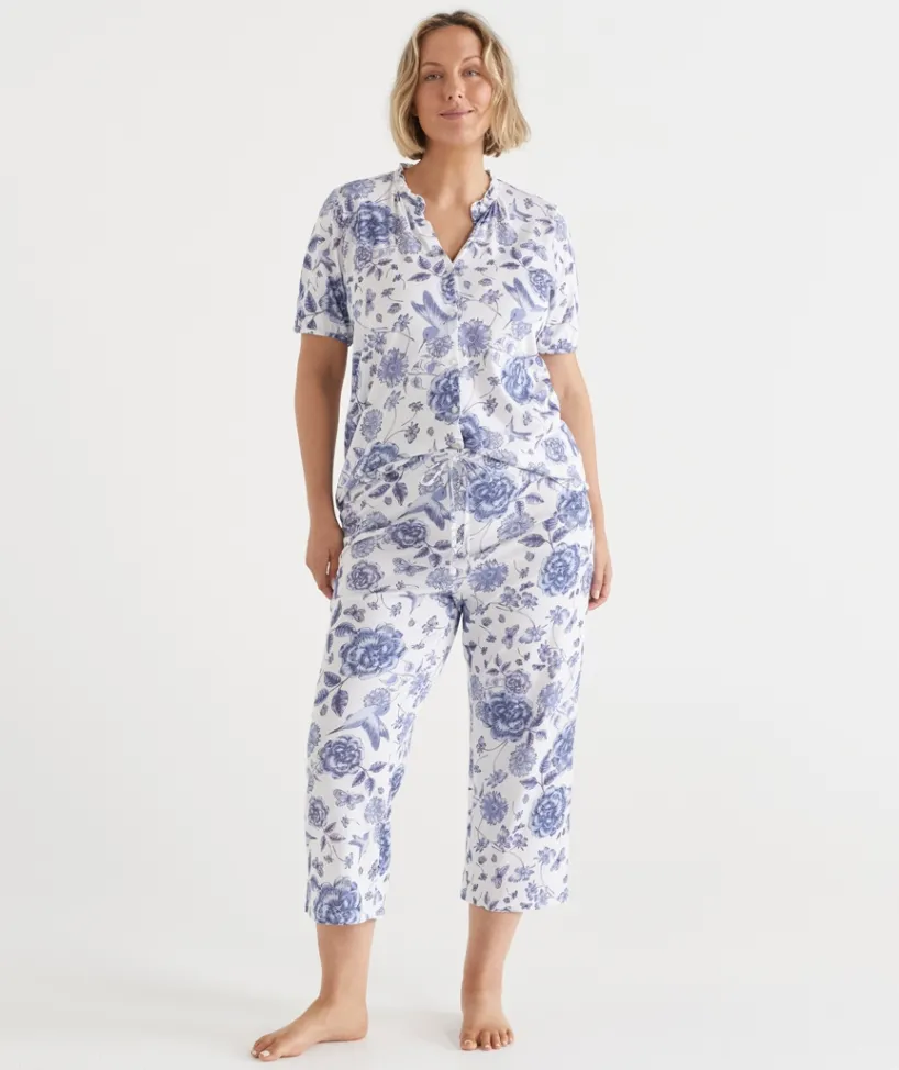 Sussan Pyjama Sets>Floral Toile 3/4 Pyjama Set