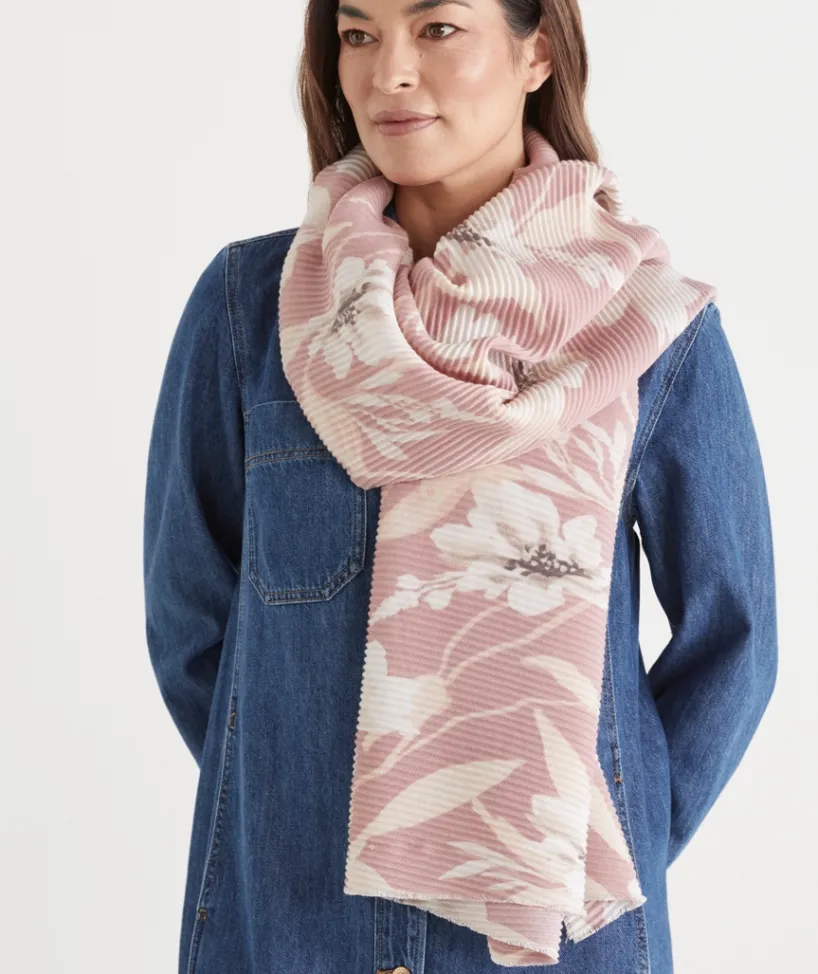 Sussan Knit Accessories|Scarves>Floral Whisper Plisse Scarf