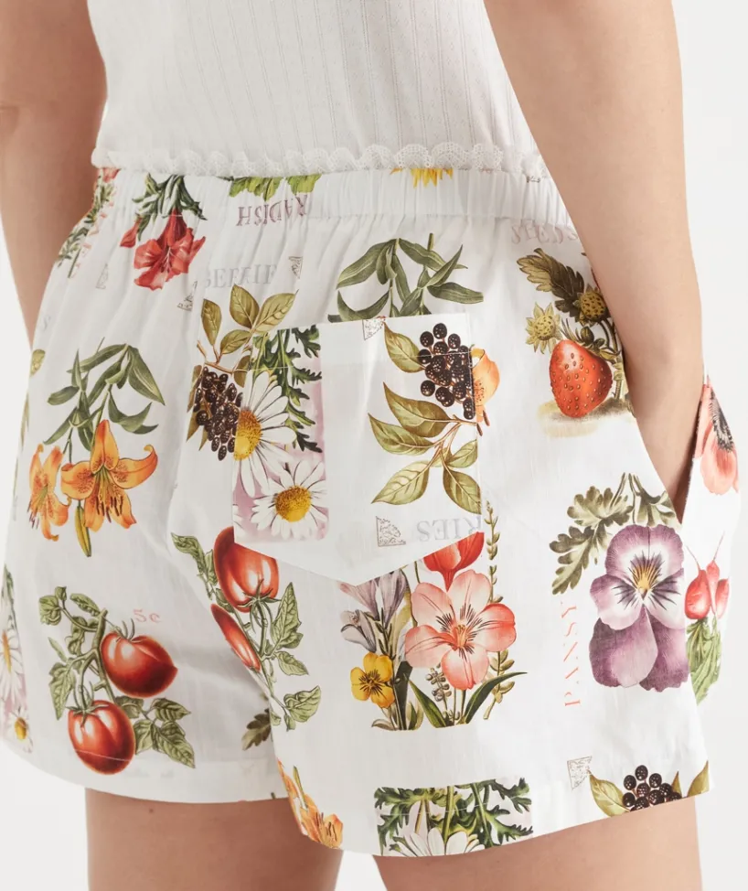 Sussan Pyjama Bottoms>Garden Stamp Print Pyjama Boxer Short
