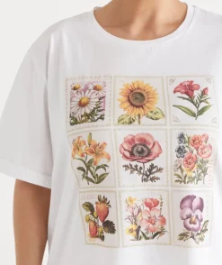 Women Sussan Women's Pyjama Tops>Garden Stamp Short Sleeve Pyjama Tee
