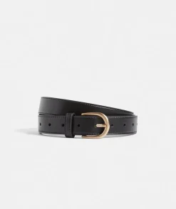 Sussan Belts>Gold Buckle Leather Belt