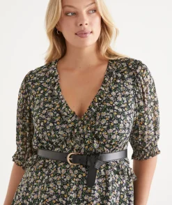 Sussan Belts>Gold Buckle Leather Belt