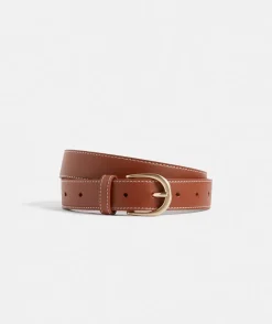 Sussan Belts>Gold Buckle Leather Belt
