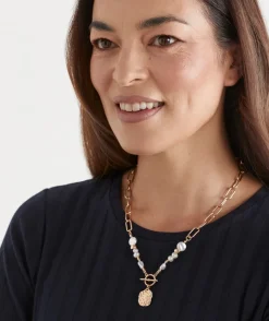 Sussan Jewellery>Pearl Chain Fob Necklace