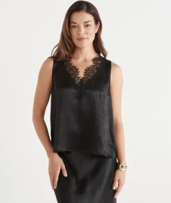 Sussan Tops|Matching Sets>Lace Trim Satin Cami