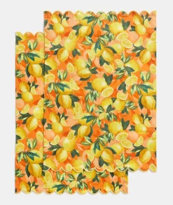 Sussan Gift & Wellbeing>Lemon Print Tea Towel Set -
