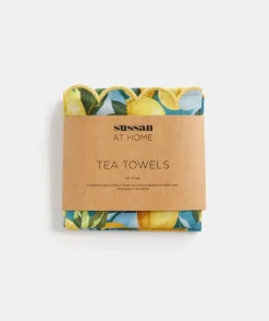 Sussan Gift & Wellbeing>Lemon Print Tea Towel Set -