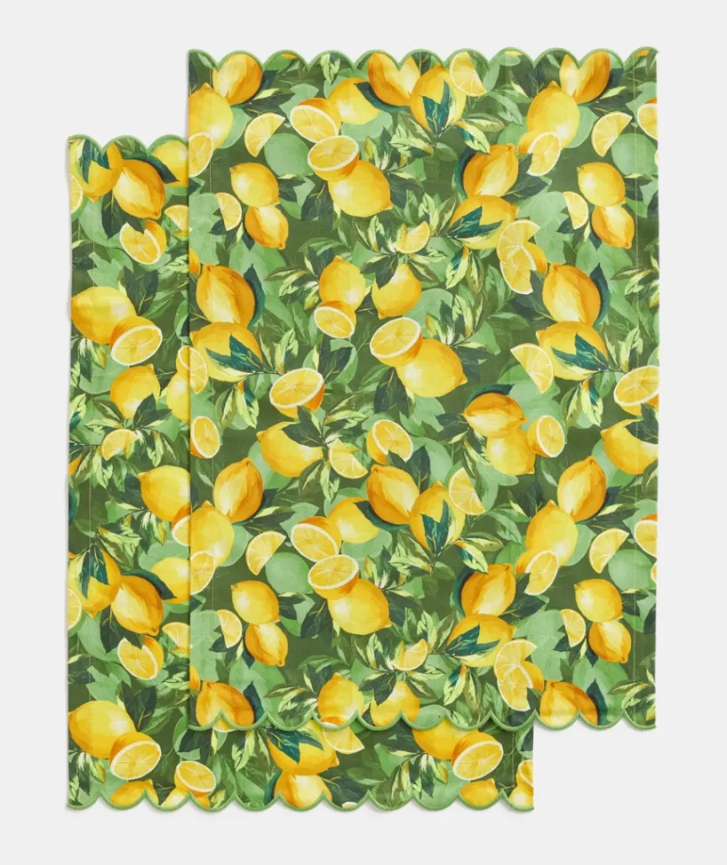 Sussan Gift & Wellbeing>Lemon Print Tea Towel Set -