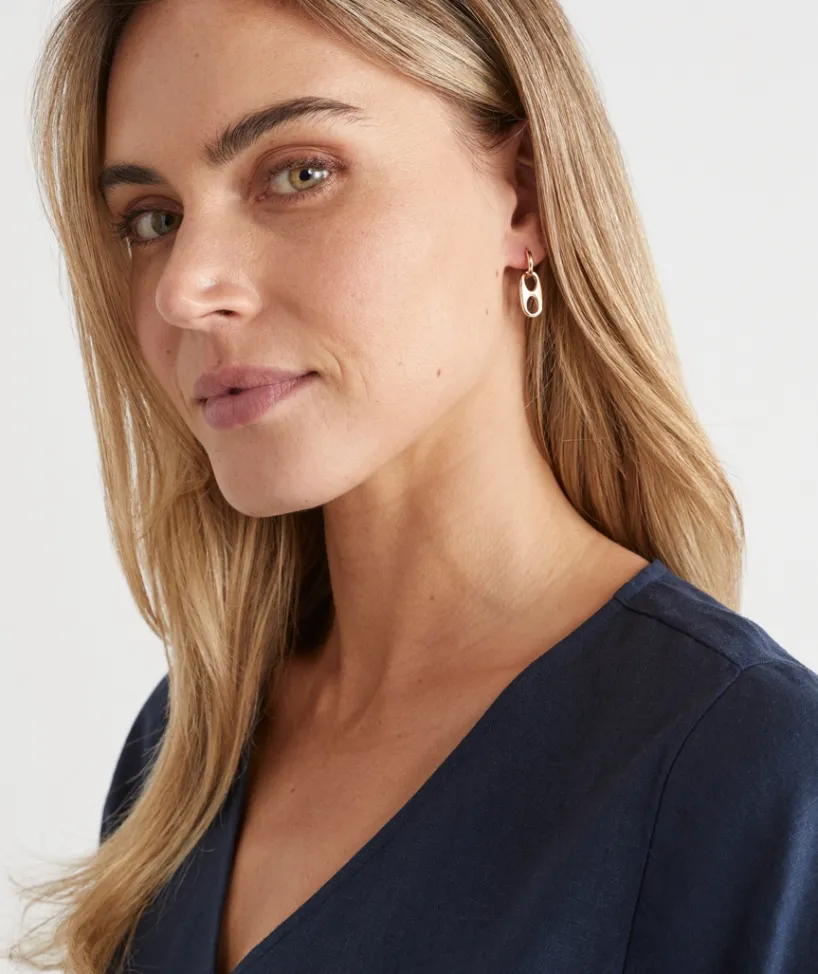 Sussan Jewellery>Link Drop Huggie Earring -