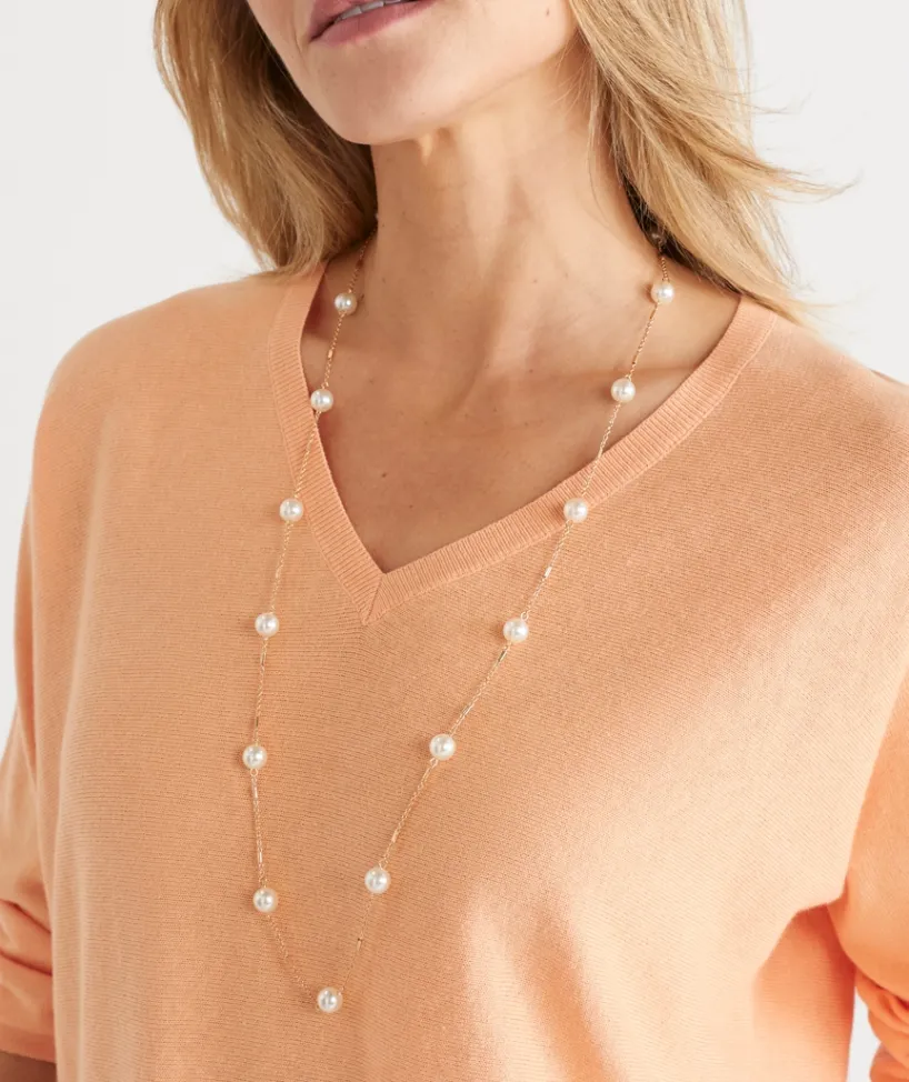 Sussan Jewellery>Long Glass Pearl Necklace -