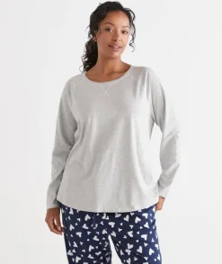 Women Sussan Women's Pyjama Tops>Long Sleeve Contrast Pyjama Top
