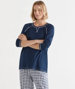 Women Sussan Women's Pyjama Tops|Everyday Icons>Long Sleeve Contrast Pyjama Top
